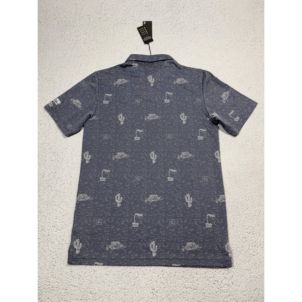 NWT Travis Mathew Polo Shirt Mens Small Blue Desert Graphic Golf Market Place - Picture 9 of 9